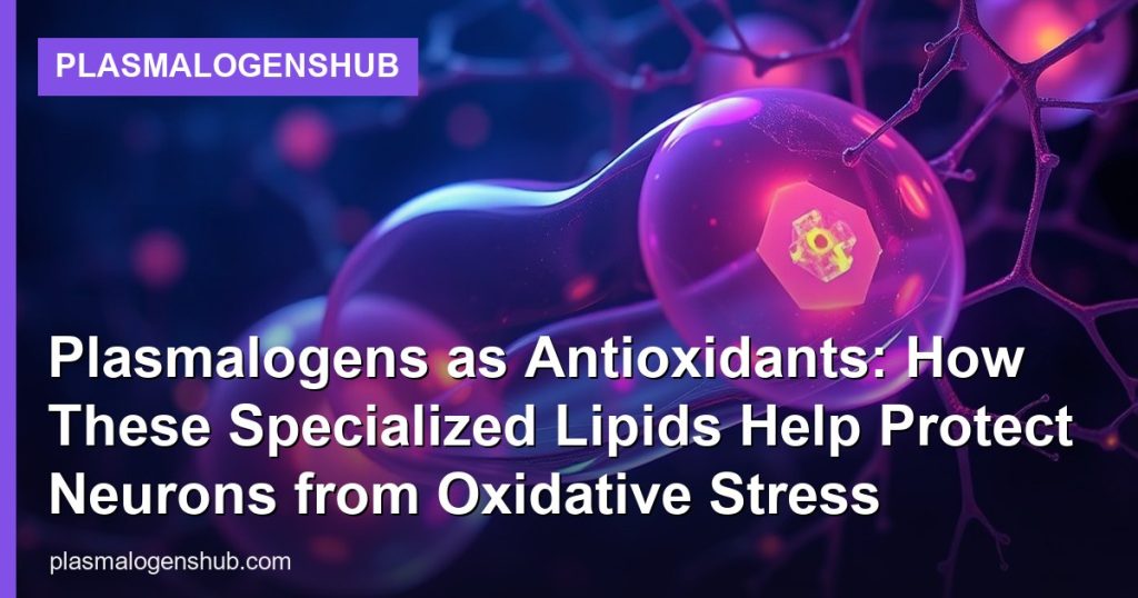 Plasmalogens as Antioxidants: How These Specialized Lipids Help Protect Neurons from Oxidative Stress - PlasmalogensHub