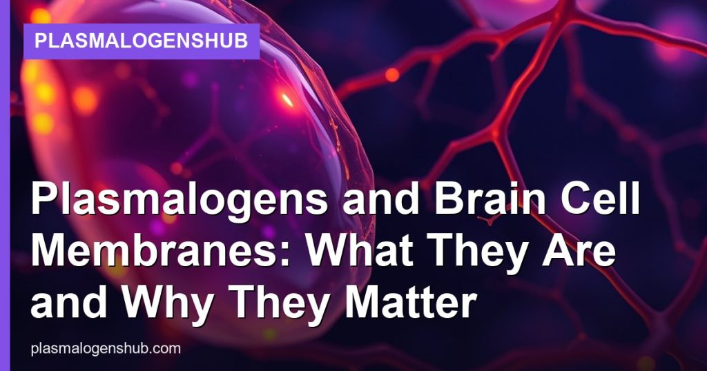 Plasmalogens and Brain Cell Membranes: What They Are and Why They Matter - PlasmalogensHub