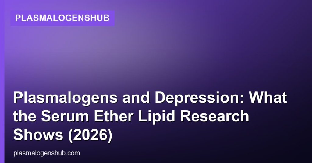Plasmalogens and Depression: What the Serum Ether Lipid Research Shows (2026) - PlasmalogensHub